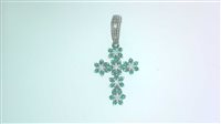 Anhänger Sommer Dame Sacro in Weißgold Smeraldo 0.42 Ct SME CT 0.42 DIA CT 0.14 VS/H - SME CT 0.42 DIA CT 0.14 VS/H